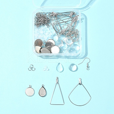 DIY Triangle & Fan 304 Stainless Steel Dangle Earring Making Kits DIY-FS0007-85-1