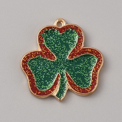 Saint Patrick's Day Alloy Enamel Pendants ENAM-WH0004-04KCG-07-1