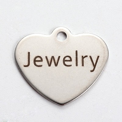 Non-Tarnish 201 Stainless Steel Heart Pendants LS-STAS-L165-C23-1