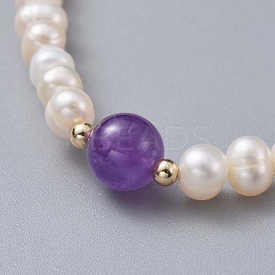 Stretch Grade A Natural Freshwater Pearl Bracelets BJEW-JB04623-03-1