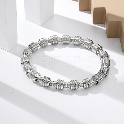 304 Stainless Steel Stretch Bangles for Women LS-BJEW-P315-02F-P-1