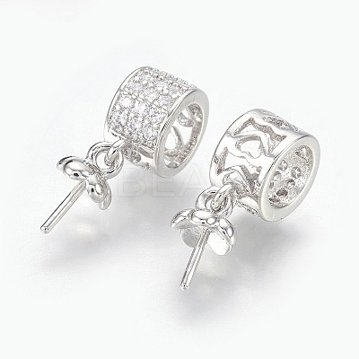 Brass Micro Pave Cubic Zirconia Peg Bails Pendants KK-L165-17P-1