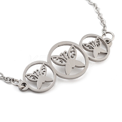 Non-Tarnish Stainless Steel Cable Chain Link Bracelets for Women Men STAS-Z061-01P-12-1