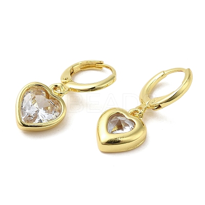Real 18K Gold Plated Brass Dangle Leverback Earrings EJEW-L268-006G-05-1