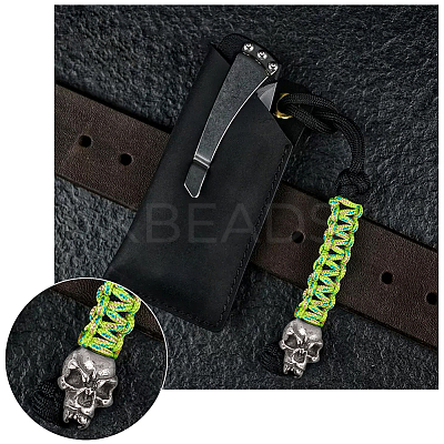 4Pcs 2 Colors Outdoor EDC Tool Brass Parachute Rope European Beads KK-NB0003-63-1