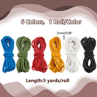 30 Yards 6 Colors Cowhide Leather Cord WL-PH0004-23B-1