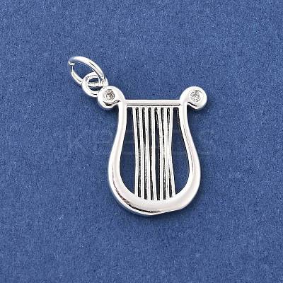 Brass Micro Pave Clear Cubic Zirconia Pendants KK-Z147-18S-1