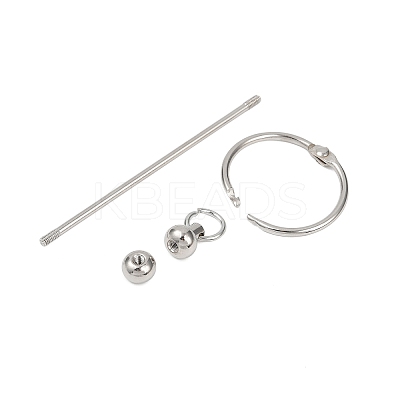 Iron Bar Beadable Keychain Clasps AJEW-R004-02P-1