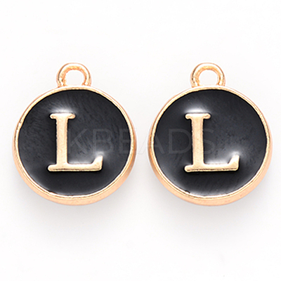 Golden Plated Enamel Alloy Charms ENAM-SZ0001-26B-L-1