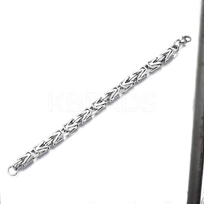Non-Tarnish 201 Stainless Steel Coffee Byzantine Chain Bracelets BJEW-S057-65-1