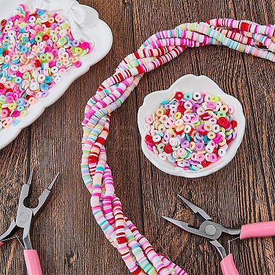 12 Strands 6 Colors Handmade Polymer Clay Beads Strands CLAY-HY0001-01-1