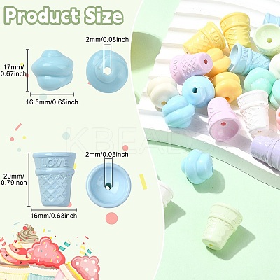 60Pcs 2 Styles Opaque Acrylic Beads SACR-CJ0001-86-1