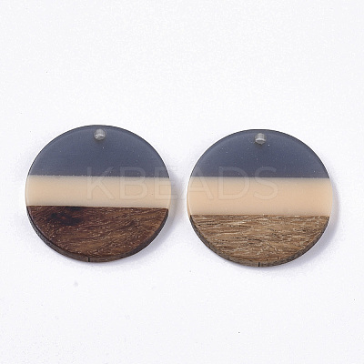 Two Tone Transparent Resin & Walnut Wood Pendants LS-X-RESI-S358-78-A01-1