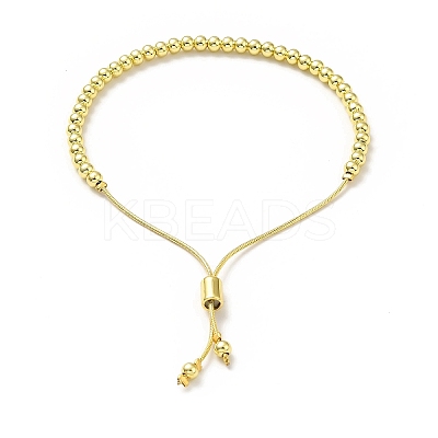 Rack Plating Brass Round Bead Slider Bracelets for Women BJEW-M232-01G-A-1