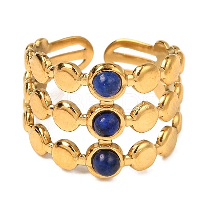 Natural Lapis Lazuli Finger Rings RJEW-Q822-44G-01-1