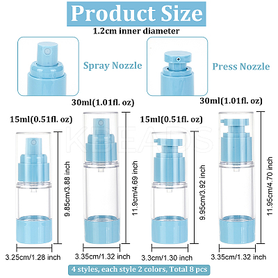 8Pcs 8 Styles PETG Portable Refillable Bottles FIND-OC0002-80-1