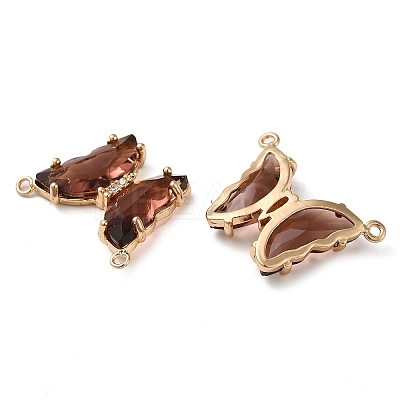 Brass Pave Faceted Glass Connector Charms FIND-Z020-03I-1