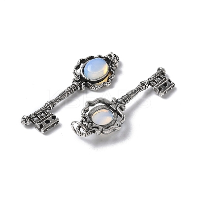 Key Brass Opalite Big Pendants KK-D361-01AS-22-1