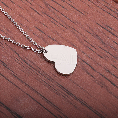 Stainless Steel Heart Pendant with Mirror Polished Surface and Engravable Design ST6391981-1