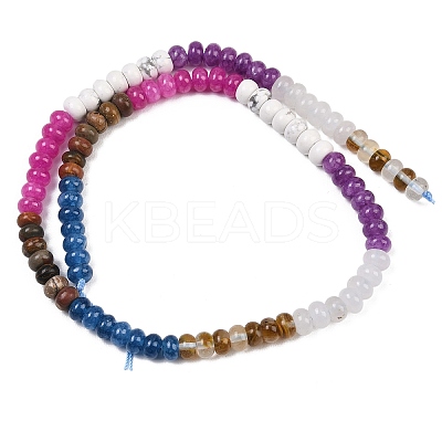 Watermelon Stone Glass & Natural Howlite & Polychrome Jasper & Dyed White Jade & White Jade Beads Strands G-Z135-C15-1