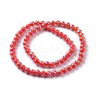Electroplate Glass Beads Strands X-GLAA-E036-14D-1