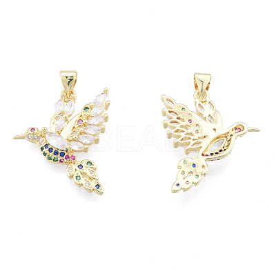 Brass Micro Pave Colorful Cubic Zirconia Pendants ZIRC-N039-269-1