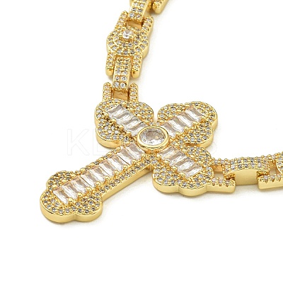 Rack Plating Brass Micro Pave Clear Cubic Zirconia Big Pendants KK-Z067-04G-1