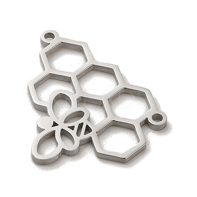 Tarnish Resistant 304 Stainless Steel Connector Charms STAS-O005-03P-1