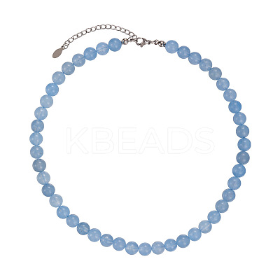 Round Synthetic Stone Beaded Necklaces for Women UZ5669-2-1