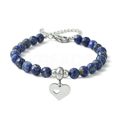 Natural Lapis Lazuli Beaded Bracelets BJEW-JB09886-01-1