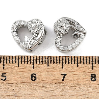 Brass Micro Pave Clear Cubic Zirconia Multi-Strand Links KK-F906-08P-1