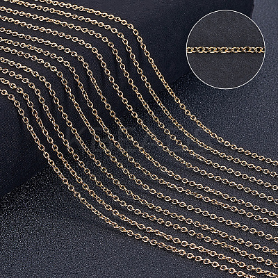 2 Rolls Ion Plating(IP) 304 Stainless Steel Cable Chains CHS-BBC0001-05-1