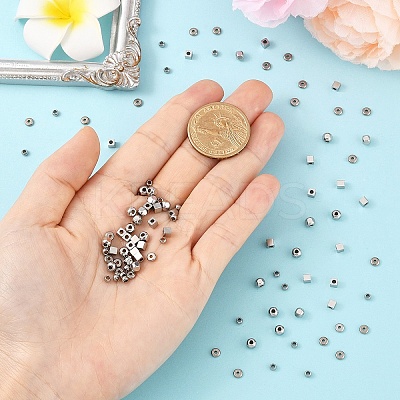 100Pcs 4 Style 304 Stainless Steel Spacer Beads STAS-YW0002-81-1
