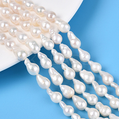 Natural Baroque Keshi Pearl Beads Strands PEAR-S020-F14-02-1