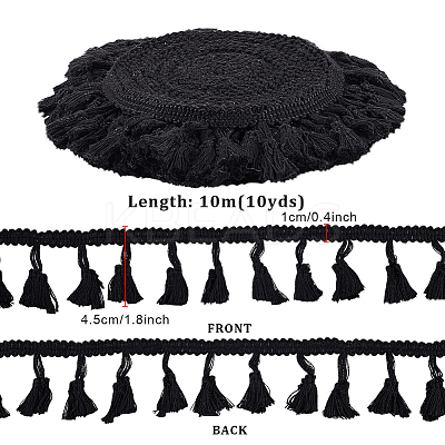 Cotton Fringe Lace Trim Ribbon OCOR-WH0105-008B-1