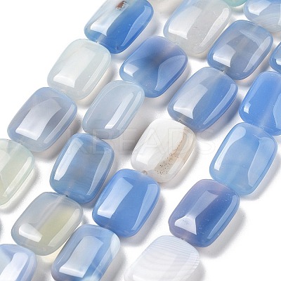 Natural Banded Agate Beads Strands G-K392-B06-13x18mm-1