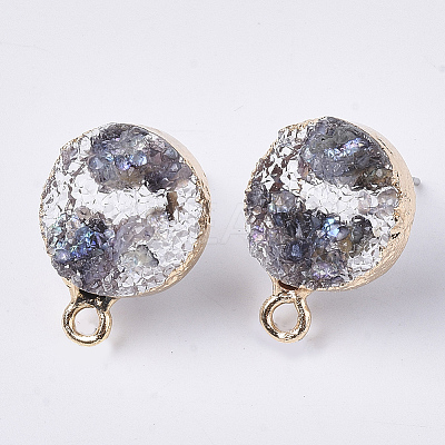 Druzy Resin Stud Earring Loops LS-RESI-S383-028A-1