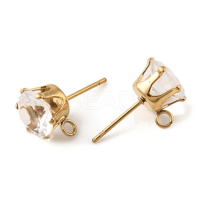 Ion Plating(IP) 304 Stainless Steel Stud Earring Findings STAS-M315-02G-04-1