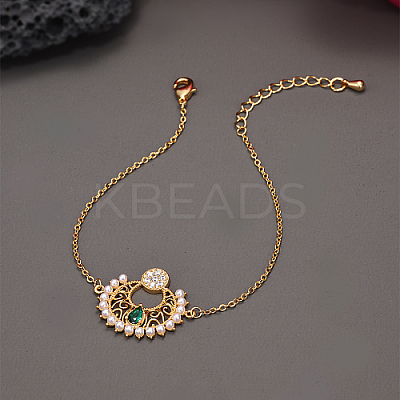 Brass Micro Pave Cubic Zirconia Pendant Necklaces for Women HP1871-1