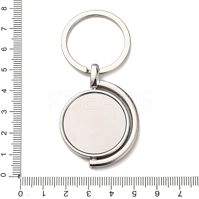 Rotatable Alloy Blank Keychain Cabochon Settings KEYC-F041-02P-1
