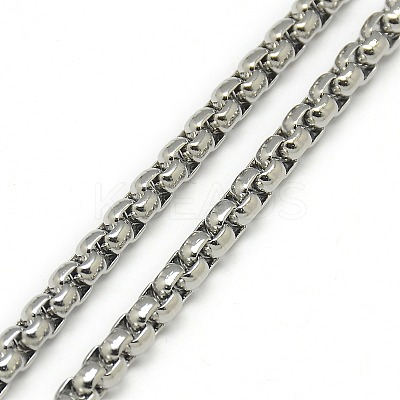 Non-Tarnish Trendy Men's 201 Stainless Steel Box Chain Necklaces X-NJEW-L043B-46P-1