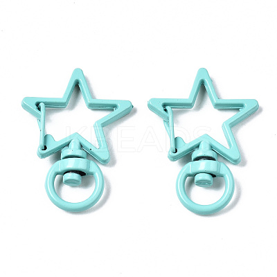 Spray Painted Eco-Friendly Alloy Swivel Snap Hooks Clasps PALLOY-T080-14-NR-1
