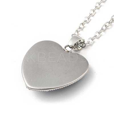 Glass Heart with Cloud Pendant Necklace LS-NJEW-H165-01G-1