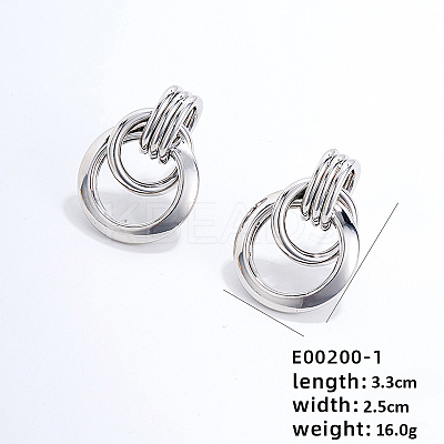Fashionable Crossed Brass Stud Earrings Hip-hop Personality Trendy Ear Jewelry XX0906-1-1