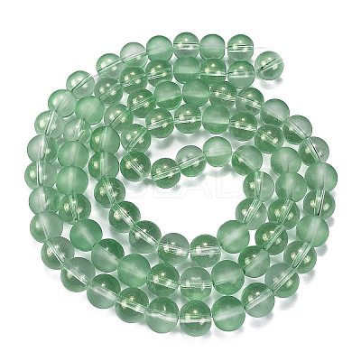 Frosted Transparent Glass Bead Strands GLAA-P065-10mm-04-1