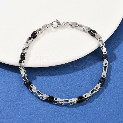 201 Stainless Steel Link Chain Bracelets for Men Women BJEW-B143-03PB-1