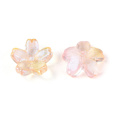 Baking Paint Transparent Glass Bead Caps DGLA-N014-06B-06-1