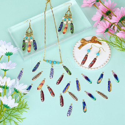 30Pcs 10 Style Rack Plating Alloy Pendants FIND-SZ0003-44-1