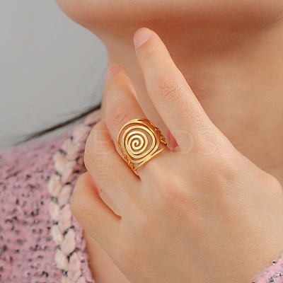 304 Stainless Steel Adjustable Cuff Rings LS-RJEW-L129-05G-1