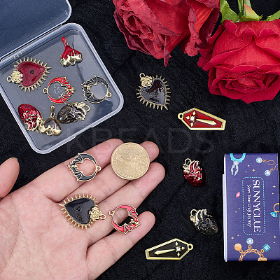 20Pcs 10 Styles Gothic Pendant with Enamel ENAM-SC0007-57-1